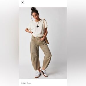 Free People “We The Free” Good luck Mid-Rise Barrel Jeans